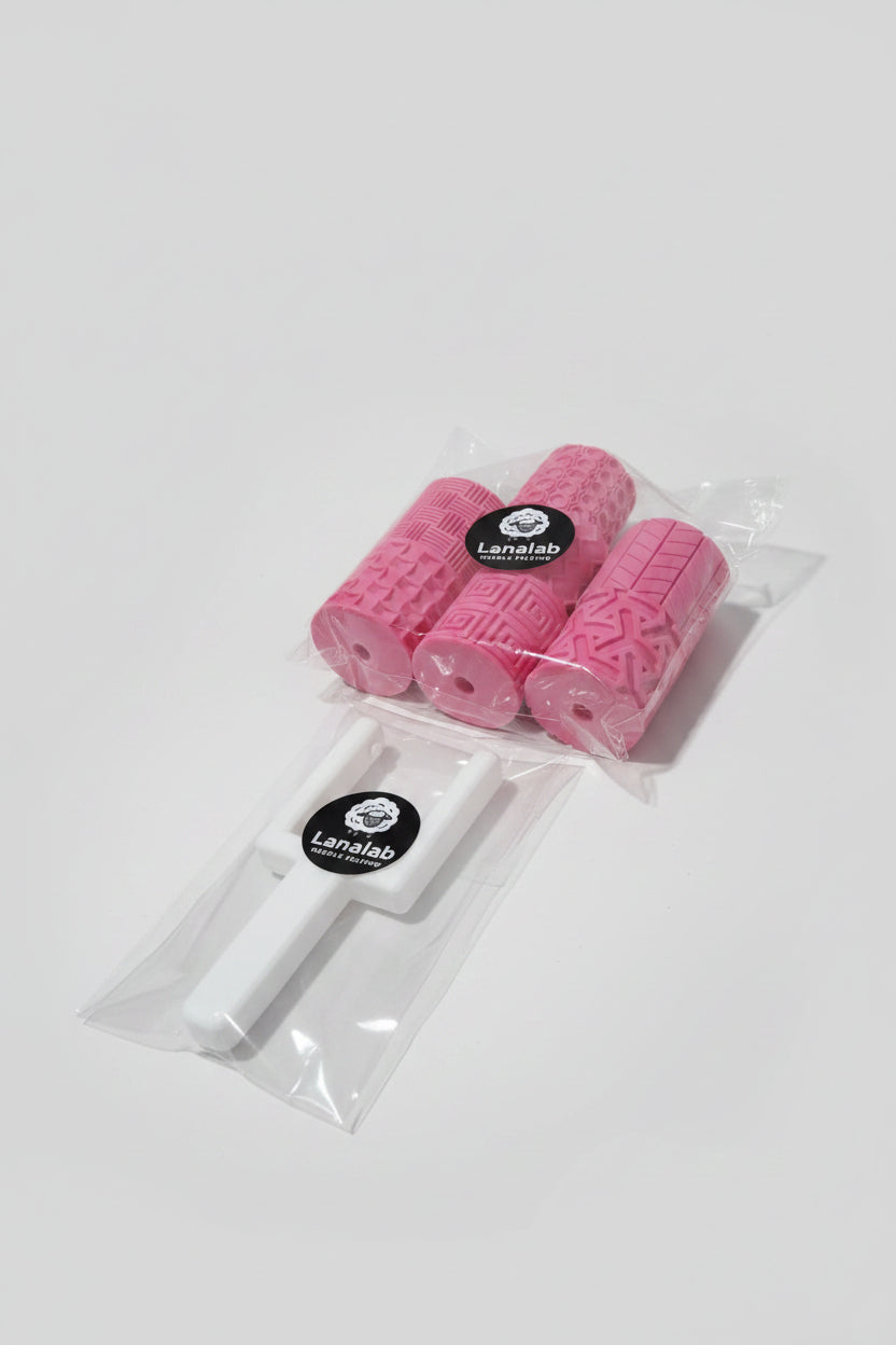 RODILLOS TEXTURAS 7 UNIDADES ROSA  C.25